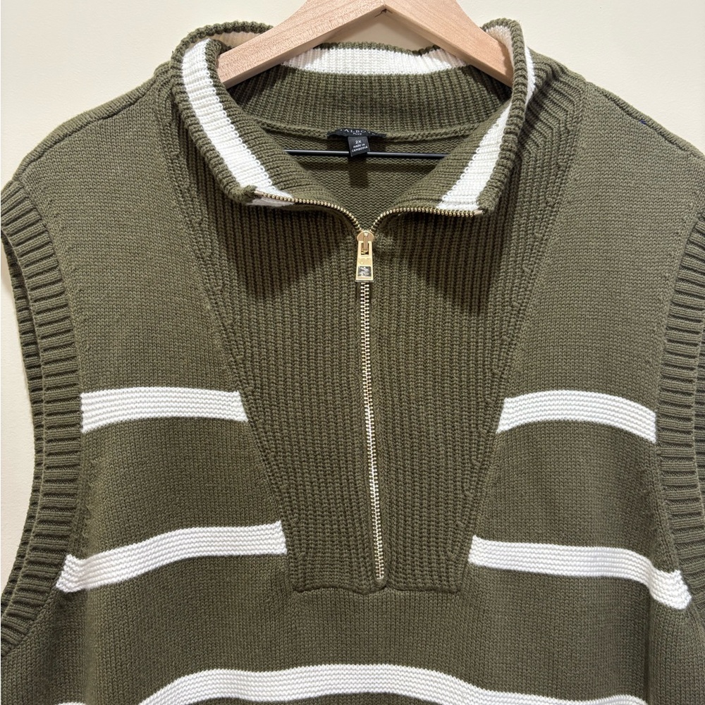 Talbots Plus 1/4 Zip Sleeveless Sweater - Picture 3 of 5